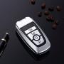 Royalfox(TM) Luxury Aircraft Aluminum Smart 3 4 5 Buttons car Key Fob case Cover for 2017 2018 Ford Mustang Explorer F 150 250 350 450 550 Edge Fusion Mondeo (Silver)