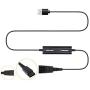 VoiceJoy USB to Quick Disconnect Adapter for Jabra GN QD Headsets with Adjustable Volume and Microphone Mute Switch