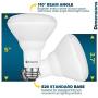 Sunperian BR30 LED Bulb, 8.5W=65W, 6500K Ultra Daylight, 800 Lumens, Dimmable Flood Light Bulbs for Recessed Cans, Enclosed Fixture Rated, Damp Rated, UL Listed, E26 Standard Base (4 Pack)