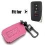 ROMASO Key Fob Cover fit for Lexus,Smart Key Fob Case Cover for Lexus ES350 GS300 GS350 GS430 GS450h ISC IS250 IS350 LS460 LS600h RX350 RX300 GX470 GX460,Leather Key Fob Shell,Pink