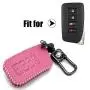 ROMASO Key Fob Cover fit for Lexus,Smart Key Fob Case Cover for Lexus ES350 GS300 GS350 GS430 GS450h ISC IS250 IS350 LS460 LS600h RX350 RX300 GX470 GX460,Leather Key Fob Shell,Pink