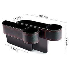 Car Gap Filler Organizer with Cup Holder,Multi-Function Leather Car Seat Gap Storage Box Filler Storage Box Pocket Organizer Car Water Cup Holder for Holding Phone,Snacks, Electronics