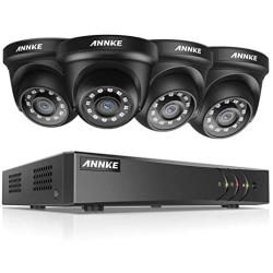 ANNKE 8CH Surveillance Security Camera System 5MP Lite H.265+DVR Recorder and (4) Outdoor 1080P 2MP CCTV Dome Cameras with Ultra Clear Night Vision, Email Alert with Snapshots, NO Hard Drive-S300