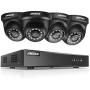 ANNKE 8CH Surveillance Security Camera System 5MP Lite H.265+DVR Recorder and (4) Outdoor 1080P 2MP CCTV Dome Cameras with Ultra Clear Night Vision, Email Alert with Snapshots, NO Hard Drive-S300