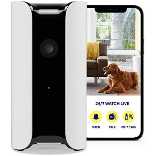 Canary Pro Indoor Home Security Camera with Premium Service (1 YR Free Incl.) | 90dB Siren, Climate Monitor, 2-Way Talk, 30-Day Video History, Motion Detection, 1080p HD, Alexa, Google, Baby Monitor
