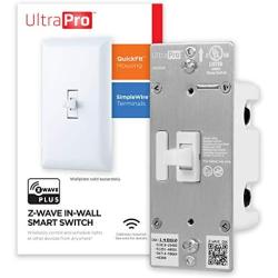 UltraPro Z-Wave Plus Smart Light Switch, in-Wall Toggle | Built-in Repeater Range Extender | ZWave Hub Required-Alexa and Google Assistant Compatible, 39354