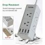 EyGde Power Strip Surge Protector with 6 Outlet Extender (3 Sided) and 4 USB Ports, Outlet Splitter with 4.5ft Extension Cord, Overload Surge Protection Sockets, Wall Mount for Home, Office (White)
