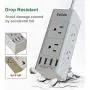 EyGde Power Strip Surge Protector with 6 Outlet Extender (3 Sided) and 4 USB Ports, Outlet Splitter with 4.5ft Extension Cord, Overload Surge Protection Sockets, Wall Mount for Home, Office (White)