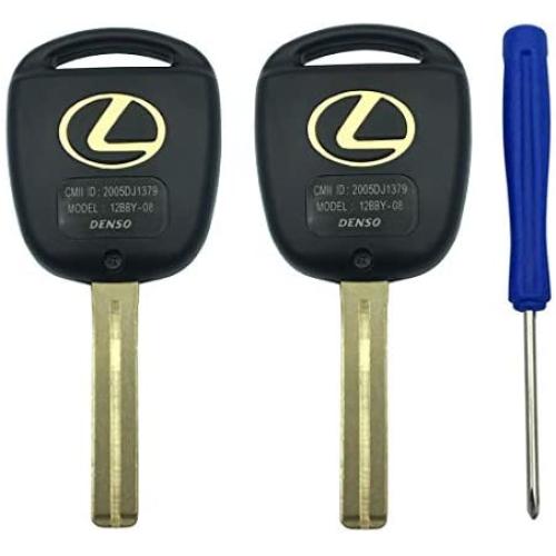 Replacement Keyless Entry Remote Control Key Shell fits Lexus ES GS GX is LS LX RX SC Key Fob Csae Cover With Blade (Black pack 2)
