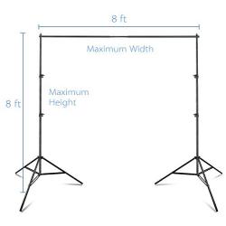 Emart Photo Video Studio 8 x 8 ft Backdrop Stand, Adjustable Photography Muslin Background Support System Kit with Carry Bag