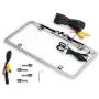 BOYO VTL275LTJ - Ultra Slim Full-Frame License Plate Backup Camera with Active Parking Lines and LED Lights (Chrome)