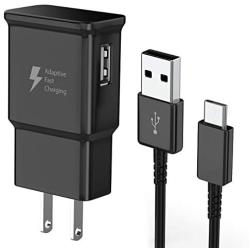 TT&C Adaptive Fast Charger kit with USB Type C Cable Compatible with Samsung Galaxy S20/ S8/S8 Plus/ S9/ S9+/ S10/ S10 Plus/Note 8/ Note 9/ Note 10 (Black)