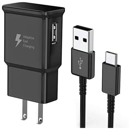 TT&C Adaptive Fast Charger kit with USB Type C Cable Compatible with Samsung Galaxy S20/ S8/S8 Plus/ S9/ S9+/ S10/ S10 Plus/Note 8/ Note 9/ Note 10 (Black)