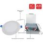 JULLISON LED 12 Packs 6 Inch Recessed Low Profile Slim Panel Light with Junction Box, IC Rated Air Tight, 120VAC, 12W, 800 Lumens, 3000K Warm White, CRI80+, Dimmable, Damp, ETL + Energy Star