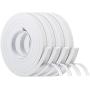 White Foam Tape Single Sided, Weather Stripping for Windows and Doors Frame 4 Roll, Foam Insulation Tape 1/2 Inch W X 1/4 Inch T, Seal Strip Tape with Adhesive, Total 26ft