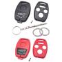 Cutting Not Required - Replacement Key Fob Keyless Entry Remote Shell Case for Honda 2003-2012 Accord / 2006-2013 Civic EX / 2009-2015 Pilot /2005-2006 CR-V Car Key Fob Cover (1 Black + 1 Red)