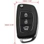 uxcell 3 Buttons Flip Folding Uncut Key Shell Remote Control Fob Clicker Case Replacement for Hyundai