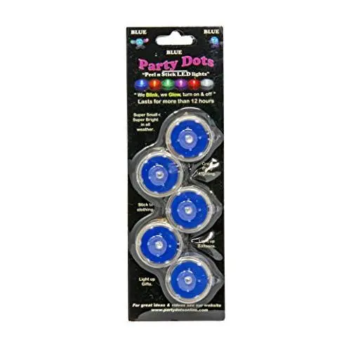 Fortune Products CBP-P-DOTS-B Party Dots, 1'' Diameter x 0.55'' Height, Blue (Pack of 5)