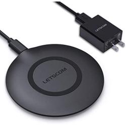 LETSCOM Wireless Charger, Qi-Certified 15W Fast Wireless Charging Pad with QC3.0 AC Adapter,Compatible with iPhone 12/12 Pro/11/11 Pro/XR/XS/X/8/8+/Airpods, Galaxy Note 10/Note 10+/S10/S10+/S9/S8