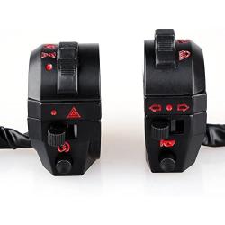 Keenso 2PCS Universal 7/8'' Motorcycle Handlebar Left and Right Side Headlight Hazard Width Lamp Horn Turn Signal Light High/Low Beam Switch