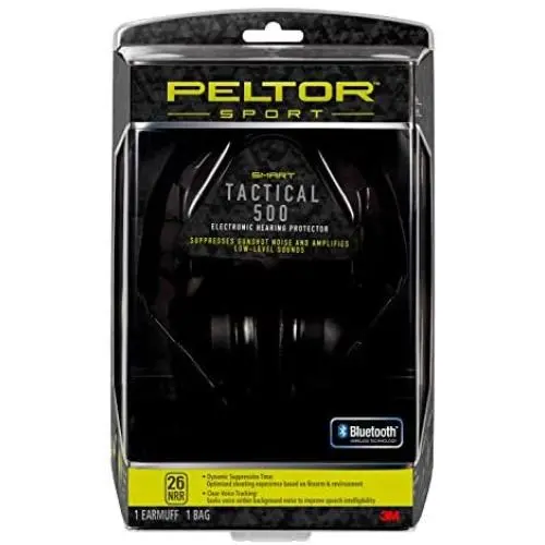 Peltor Sport Tactical 500 Smart Electronic Hearing Protector with Bluetooth Technology, NRR 26 dB, Ideal for the Range, Shooting and Hunting, TAC500-OTH