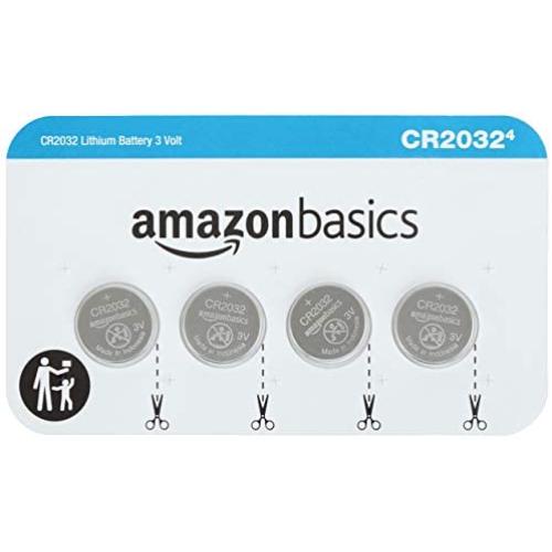 Amazon Basics 4 Pack CR2032 3 Volt Lithium Coin Cell Battery