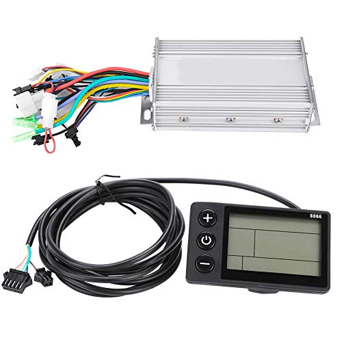 Motor Brushless Controller + Waterproof LCD Display, 24V/36V/48V/60V 500W Optional Electric Bicycle Scooter Brushless Controller Kit(500W24V)