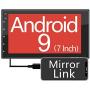 ZHNN 7 Inch Android 9.1 2021 New Car Stereo Radio Double Din Touchscreen Head Unit Multimedia Player,GPS Navigation Receiver/Bluetooth/Mirror Link/Support Backup Camera/FM/Dual USB (16GB)