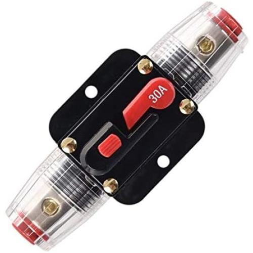 YMHTD 30A Reset Fuse 20-150AMP Inline Circuit Breaker Reset Fuse Holder for Car Audio Marine Boat Inverter Replace Fuses 12V-24V DC Breaker Switch Overload Protection Fuse