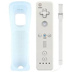 Mribo Wii Remote Controller, Replacement Remote Game Controller with Silicone Case and Wrist Strap for Nintendo Wii and Wii U (White)