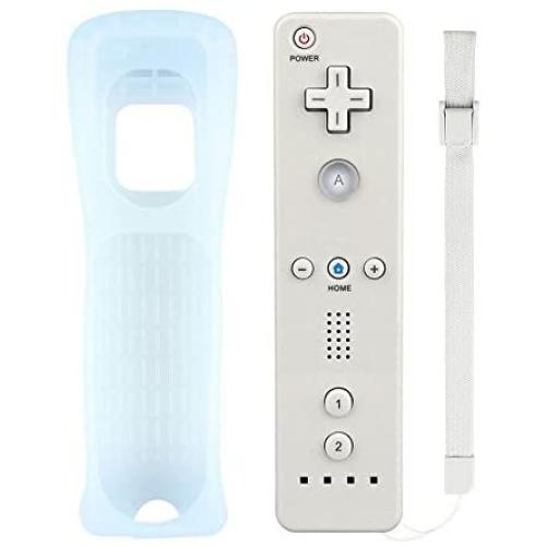 Mribo Wii Remote Controller, Replacement Remote Game Controller with Silicone Case and Wrist Strap for Nintendo Wii and Wii U (White)