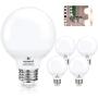 G25 LED Light Bulbs Uniform Lighting Vanity Light Globe Bulbs,Hansang 4000K Natural Daylight High CRI Bathroom Mirror Light Bulbs E26 Base for Bathroom Bedroom Makeup Mirror Not-Dimmable 4 Pack
