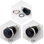 Ulincos Latching Pushbutton Switch U16F2 1NO1NC SPDT ON/Off Black Metal Shell with Blue LED Ring Suitable for 16mm 5/8'' Mounting Hole (Blue)