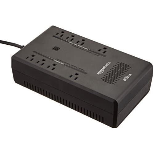 Amazon Basics Standby UPS 600VA 360W Surge Protector Battery Backup, 8 Outlets