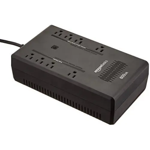 Amazon Basics Standby UPS 600VA 360W Surge Protector Battery Backup, 8 Outlets