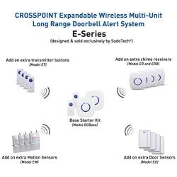 Wireless Doorbell by SadoTech – Waterproof Door Bells & Chimes Wireless Kit, 1000-ft Range,52 Door Bell Chimes, 4 Volume Levels with LED, Wireless Doorbells w/ 1 Receiver & 1 Button, Crosspoint, Black