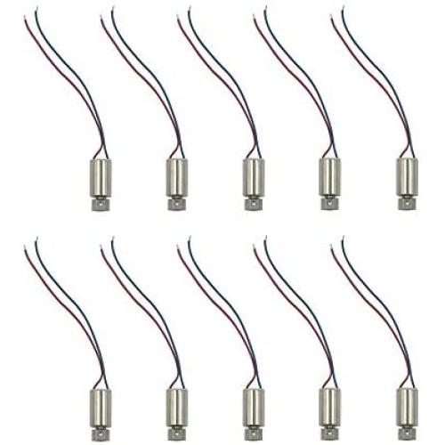 Hxchen 10Pcs 610 Vibration Motor DC1.5-4.5V 6mm x 10mm Miniature Micro Vibrating Vibration Coreless Motor 8000RPM Small Electric Motors with 2 Wires