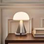 Lexon MINA L - Portable LED lamp, 24 Hours of Battery Life, 9 Ambient Colors with Pressure Dimmer Switch Light, IPX4 Water Resistance, QI Charging or USB-C - Aluminium/Gun Metal