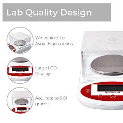 Fristaden Lab Digital Precision Balance 3000g x 0.01g | Scientific Gram Scale | 0.01g Accuracy | Measures Grams, Ounces, Carats and Pounds | for Laboratory, Jewelry, Industrial, Business
