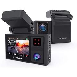 AUTO-VOX Dual Dash Cam Front and Inside 1920x1080P,Infrared Night Vision,Integrated Design of Built-in GPS with Magnetic Bracket in Car Dashboard Camera, 24Hours Parking Mode,Sony Sensor by Aurora