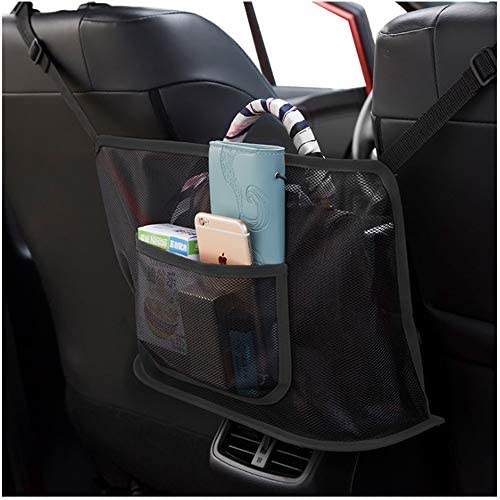 Car Net Pocket Handbag Holder, Handbag Holder for Purse Storage Phone Documents Pocket, Helps as Dog Barrier. (Pocket net)