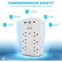 USB Wall Outlet, Surge Protector with 6 Outlet Extender 6 USB (USB-C 3.1 A 2 USB-A), Multi Plug Outlet Extender, USB Wall Charger, Wall Plug Adapter with Phone Holder for Office Home