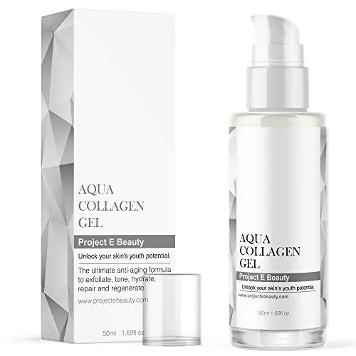 Project E Beauty Aqua Collagen Gel | Brightening Moisture Treatment Ultra Facial Moisture Gel Lightweight Texture and Superior Moisture Balancing Properties provides 24-hour hydration 1.69fl oz/50ml
