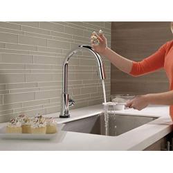 Delta Faucet Trinsic Single-Handle Touch Kitchen Sink Faucet with Pull Down Sprayer, Touch2O Technology and Magnetic Docking Spray Head, Chrome 9159T-DST