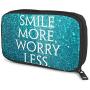Hxuedan Roman Atwood Smile More Data Cable Storage Bag Portable and independently Designed Storage Box, Suitable for Outdoor Travel to Place Data Cable Electronic Products, etc.