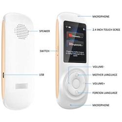 Birgus Translator Device Smart Language Interpreters Device with 2.4inch Capacitive Touch Screen Support Multi- Languages Freely Translation Machine Business Shopping Interpreter White