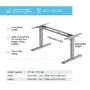 Standing Desk Frame Dual Motor. Adjustable Height and Width, 3 Stages Electric Legs for sit Stand Home Office desks. Suites Tops from 48'' to 73'' FLT-02 Grey