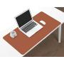 Desk Blotter Mat Table Protector on Top of Office Laptop Computer Desktop Accessories Cover Pad Under Keyboard Gaming Mousepad for Men Boy Teen Kids PU Leather DIY Crafts PU Leather Brown 16 x 32 Inch