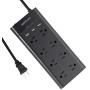 WANDOFO 2 Prong Power Strip, Polarized 2 Prong to 3 Prong Outlet Adapter with 5V 3.1A USB, 6ft Long Extension Cord, 1050J Surge Protector, Wall Mountable, Ideal for Non-Grounded Outlets, Black