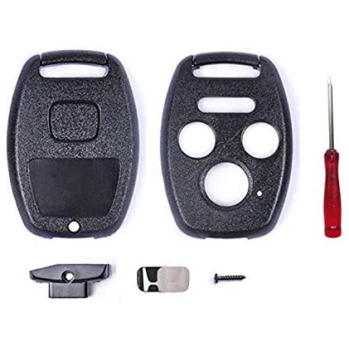 for Honda Key Fob Shell,Replacement Key Shell Housing Keyless Entry Remote Honda Key Fob with Stickers Fit for Honda Accord Civic EX Pilot (3+1 Buttons, 1 Black)